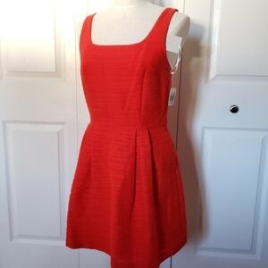 NWT 1.STATE Spice Market square neck red dress size M.